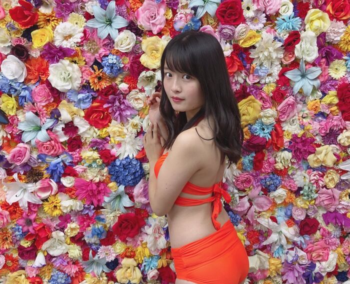 Because dela Awaji, E cup swimsuit image is too rich! Ex mass of active college student members of Lori face, off-shot photo summary! 19th image