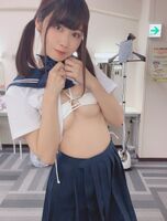 If you take off your uniform, you'll get a micro bikini! Its erotic destructive power!