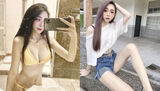 A beautiful woman 蘋 fruit" White white 覚臉諣见见覙覚碆