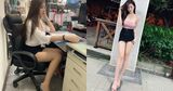 Super strong "beautiful thigh woman same thing黑 裙讓 person's crazy heart! 172cm high challenge body material "erythrant"