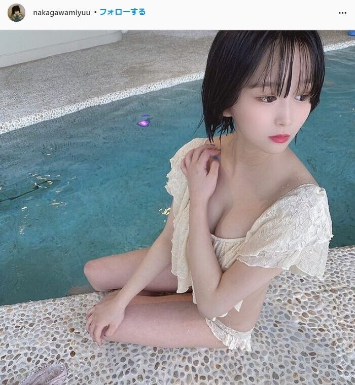 Miye Nakagawa shows off the beauty BODY of the first-class product in the swimsuit photo collection! Fan rave about the gravure image of Maneke Kecha Reader! 18th image